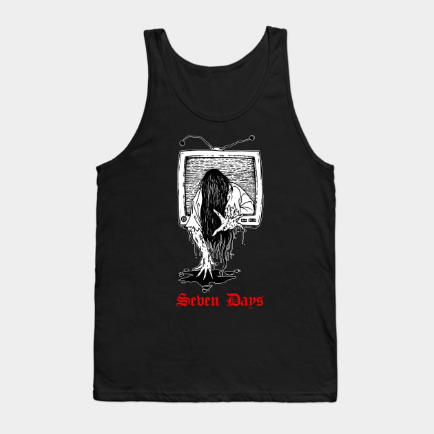 The Ring Horror Movie Samara Seven Days Halloween Tank Top by btcillustration